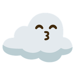 Cloud and Kissing face with smiling eyes