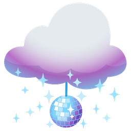 cloud and mirror ball
