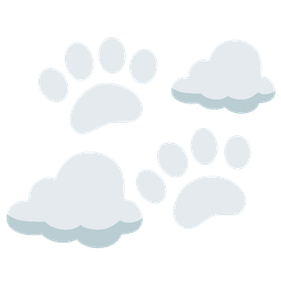 cloud and paw prints