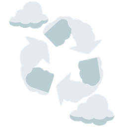 cloud and recycling symbol