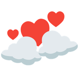 cloud and revolving hearts