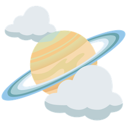 cloud and ringed planet