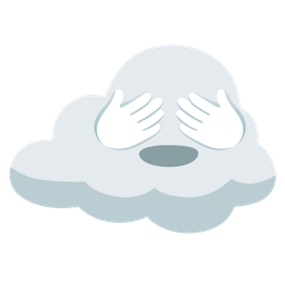 cloud and see-no-evil monkey