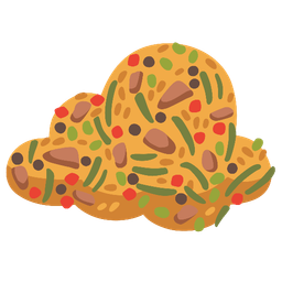 cloud and shallow pan of food