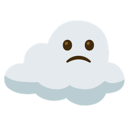 cloud and slightly frowning face