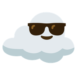 cloud and smiling face with sunglasses