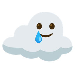 Cloud and Smiling face with tear