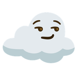 cloud and smirking face