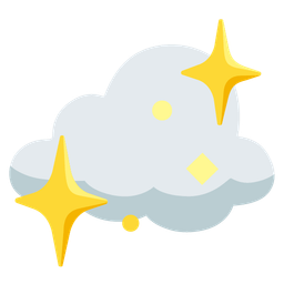 cloud and sparkling heart