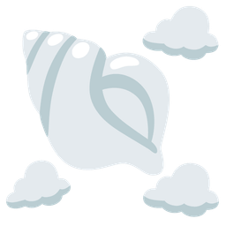 cloud and spiral shell