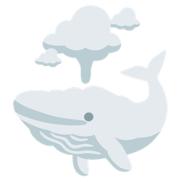 cloud and spouting whale