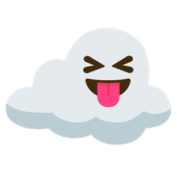 Cloud and Squinting face with tongue