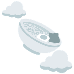 cloud and steaming bowl