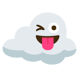 Cloud and Winking face with tongue
