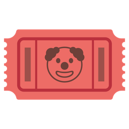 clown face and admission tickets