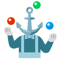 clown face and anchor