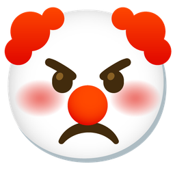 clown face and angry face