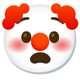 clown face and anguished face