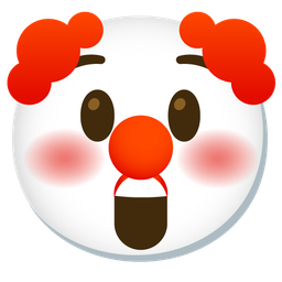 clown face and astonished face