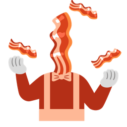 clown face and bacon