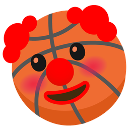 clown face and basketball