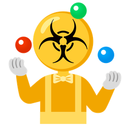 clown face and biohazard