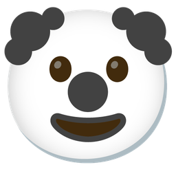 clown face and black heart