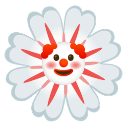 clown face and blossom