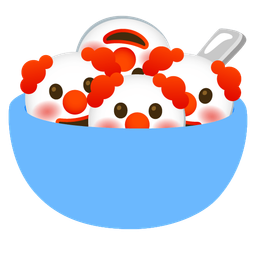 clown face and bowl with spoon