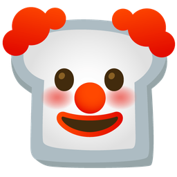 clown face and bread