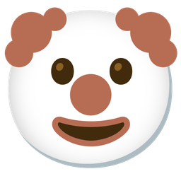 clown face and brown heart