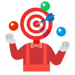 clown face and bullseye