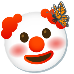clown face and butterfly
