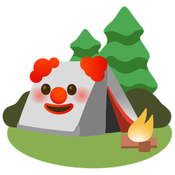 clown face and camping