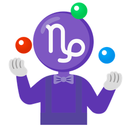 clown face and Capricorn