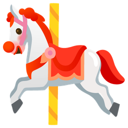 clown face and carousel horse