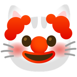clown face and cat face