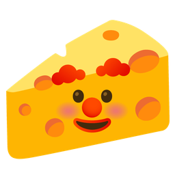 clown face and cheese wedge