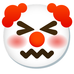 clown face and confounded face