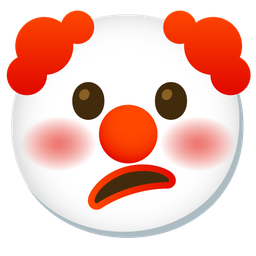 clown face and confused face