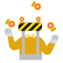 clown face and construction