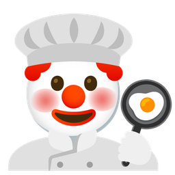 clown face and cooking