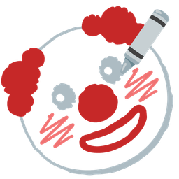 clown face and crayon