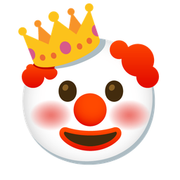 clown face and crown