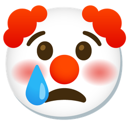 clown face and crying face