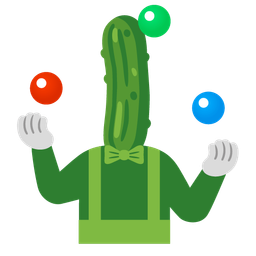 clown face and cucumber