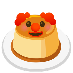 clown face and custard