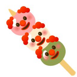 clown face and dango
