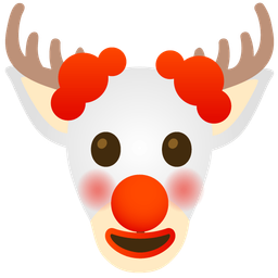 clown face and deer