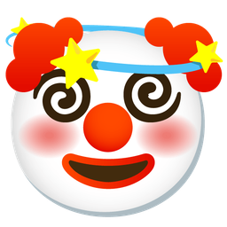 clown face and dizzy